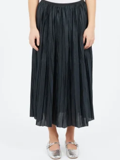 Roberto Collina - Plisse Midi Skirt in Nero