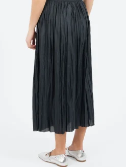Roberto Collina - Plisse Midi Skirt in Nero