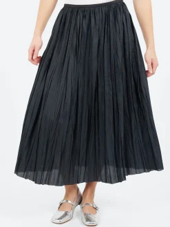 Roberto Collina - Plisse Midi Skirt in Nero