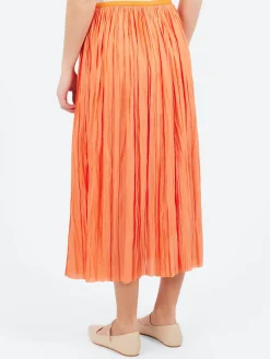 Roberto Collina - Plisse Midi Skirt in Corallo