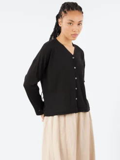 Roberto Collina - V-Neck Cardigan in Nero