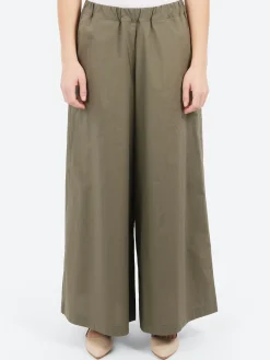 Roberto Collina - Wide Cropped Trousers in Militare