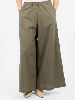 Roberto Collina - Wide Cropped Trousers in Militare