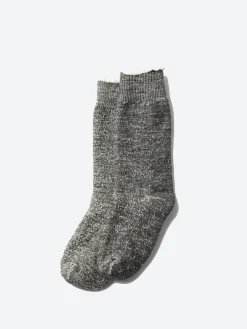 ROTOTO - Double Faced Crew Sock in Charcoal