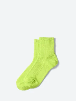 ROTOTO - Linen Cotton Ankle Sock in Lime