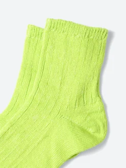 ROTOTO - Linen Cotton Ankle Sock in Lime