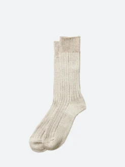 ROTOTO - Linen Cotton Crew Sock in Grey