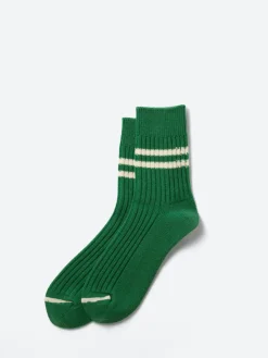 ROTOTO - Merino Lambswool Stripe Socks in Green
