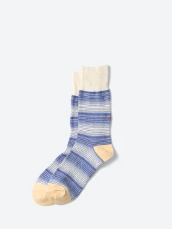 ROTOTO - Ombre Stripe Sock in Light Blue