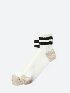 ROTOTO - OS Ribbed Ankle Sock in White and Black