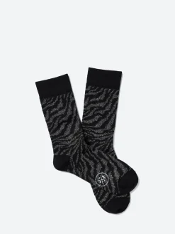 Royalties Paris - Amelia Zebra-Print Socks in Nero