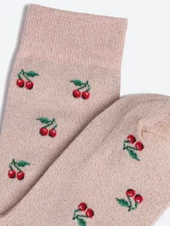 Royalties Paris - Cherry Metallic Socks in Poudre