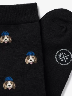 Royalties Paris - Elliot Beagle Socks in Nero