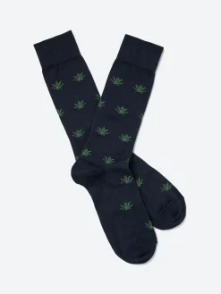 Royalties Paris - Ganja Hemp Leaf Sock in Marine