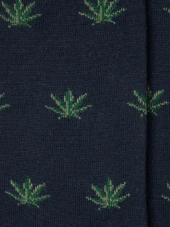 Royalties Paris - Ganja Hemp Leaf Sock in Marine