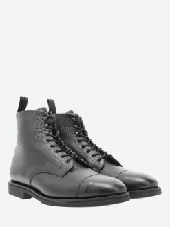 Sanders - Florence Cap Toe Derby Boot in Black Grain