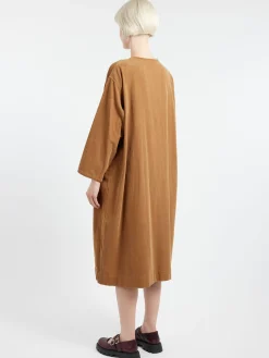 Sarahwear - Corduroy Henley Dress in Beige