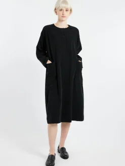 Sarahwear - Corduroy Henley Dress in Black