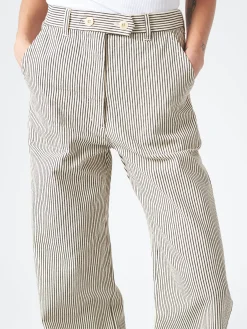 Sarahwear - Denim Carole Pant in Hickory Stripe (Ecru)