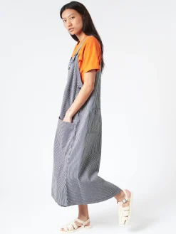 Sarahwear - Denim Ranch Dress in Hickory Stripe (Indigo)