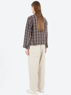 Sarahwear - Linen Check Tailored Jacket in Brown