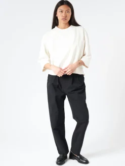 Sarahwear - Weather Cloth Tapered Tuck Pants in Black