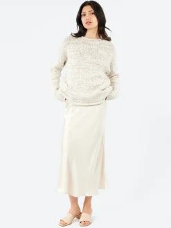 Silk Laundry - Long Bias Cut Skirt in Hazelnut
