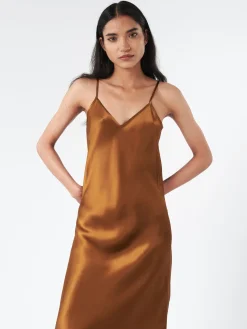 SILK LAUNDRY - 90s Slip Dress in Vandyke Brown