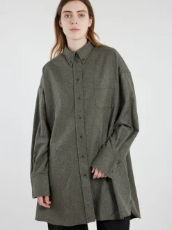 Soeur - Candide Shirt Dress in Gris Clair