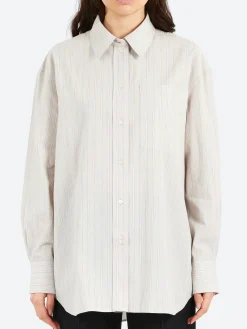 Soeur - Carlotta Shirt in Gris Clair and Ecru