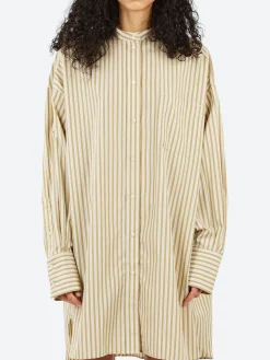 Soeur - Diane Dress in Beige and Ecru