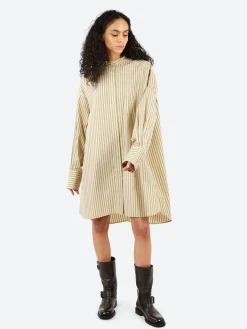 Soeur - Diane Dress in Beige and Ecru