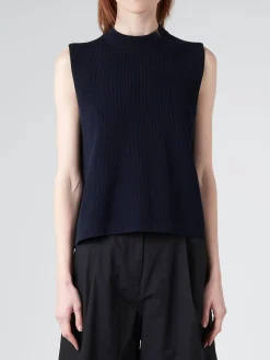 Studio Nicholson - Sumire Sleeveless Top in Dark Navy