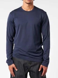 Sunspel - Long Sleeve Classic T-Shirt in Navy