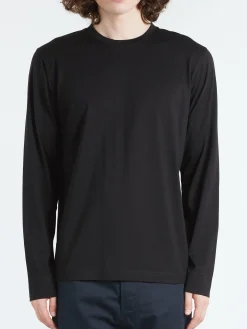 Sunspel - Long Sleeve Riviera Midweight T-Shirt in Black