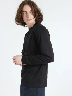 Sunspel - Long Sleeve Riviera Midweight T-Shirt in Black