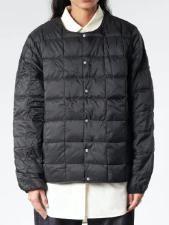 TAION - Crew Neck Button Down Jacket in Black