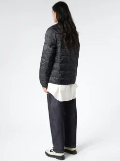 TAION - Crew Neck Button Down Jacket in Black