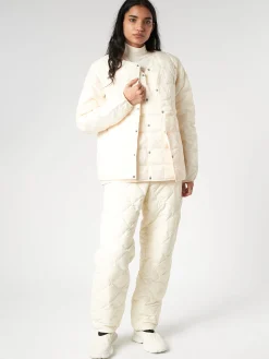 TAION - Crew Neck Button Down Jacket in Off White