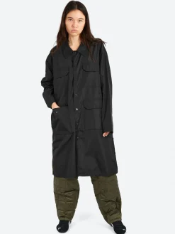 TAION - MIL Reversible Bal Collar Coat in Black