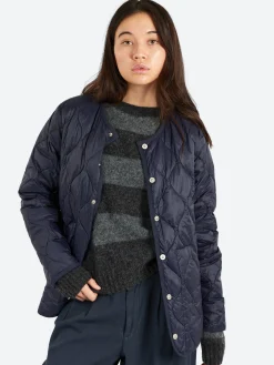 TAION - Military Crew Down Jacket in Dark Navy