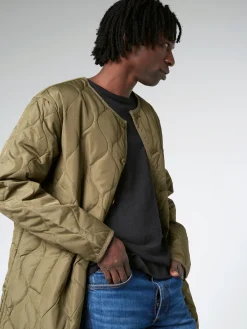 TAION - Military Crew Long Coat in Dark Olive