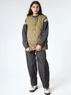TAION - Military Crew Neck Down Vest in Dark Olive