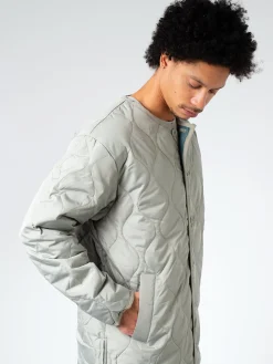 TAION - Military Crew Neck Down Coat in Sage Green