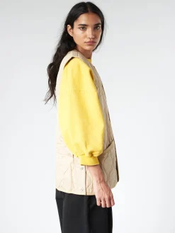 TAION - Military Crew Neck Down Vest in Cream