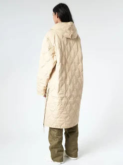 TAION - Military Hood Long Down Coat in Cream