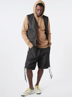 Taion - Military Reversible V-Neck Vest in Black