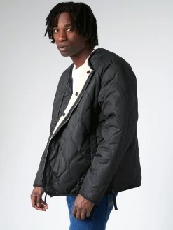 Taion - Military Reversible Crew Neck Down Jacket in Black and Cream
