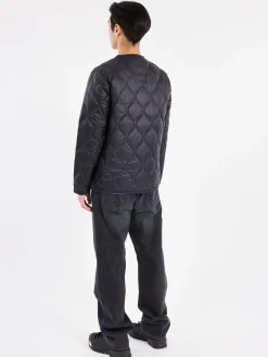 TAION - Military Zip V-Neck Down Jacket in Black