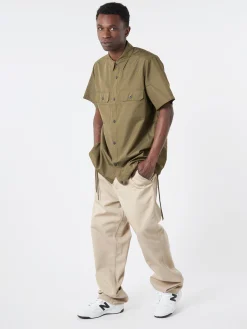 TAION - Miltary S/S Shirt in Dark Olive